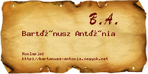 Bartánusz Antónia névjegykártya
